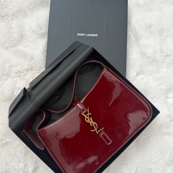 Saint Laurent Deep Red Patent Shoulder Bag - Picture 1 of 5